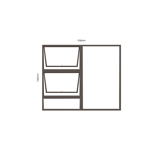 Aluminum - Window Top Hung  - Charcoal - PTT1815