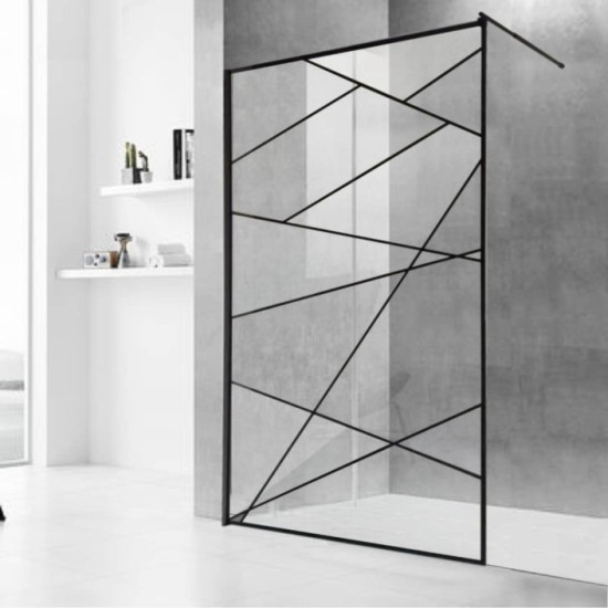 Livorno - Shower Walk In - 15 Panel Black - SWL17