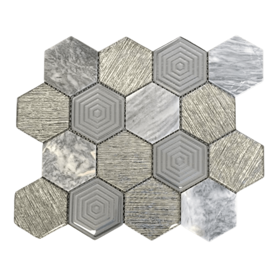 Mosaic - 37 - Opal Hex Glass  - 73mm