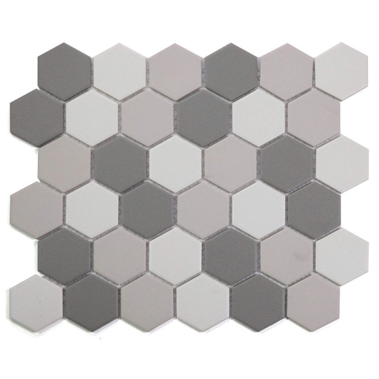 Mosaic - 38 - Hexagon Grey Mix - 51mm