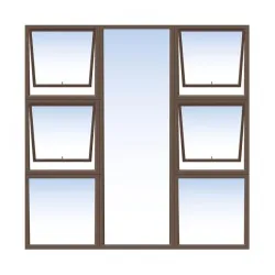 Aluminum - Window - Top Hung - 1800mm x 1800mm Bronze Double P4T1818 (SABS)