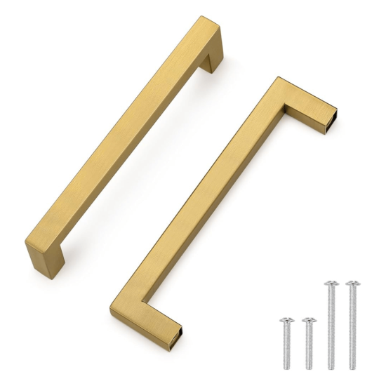 MGV - Square Bar Handle- 9x9mm - 160mm Gold - MT1803
