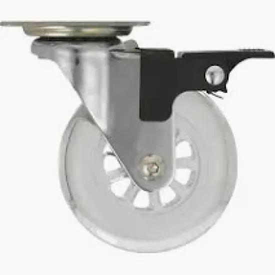 Hillaldam - Castor - 75mm - Trans S/Chrome - P/Brake