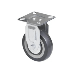 Hillaldam - Castor - Grey - Fixed Plate - 100mm