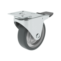 Hillaldam - Castor - Grey - Swivel Brakes - 100mm