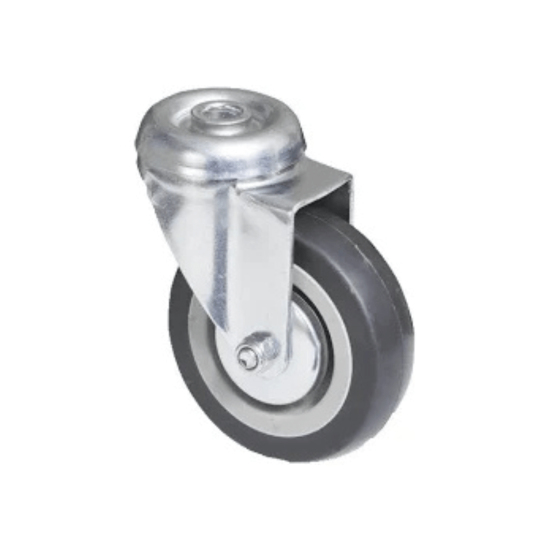 Hillaldam - Castor - Grey Rubber- Bolt Hole - 50mm