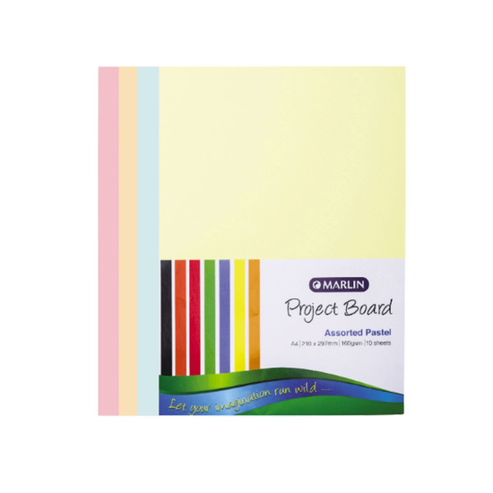 Marlin - Project Boards A4 10's Ass Pastel (027F)