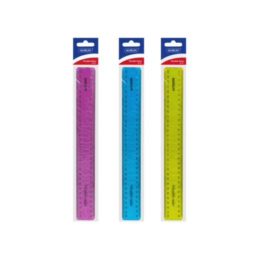 Marlin - Flexible Ruler 30cm Assrt Colours (033L)