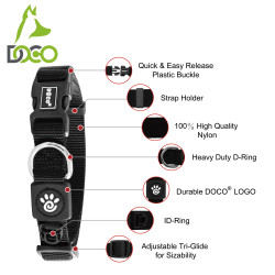 Southern Pet Traders - Collar Dog XL Doco S/Nylon Black (DCSN002-01XL)