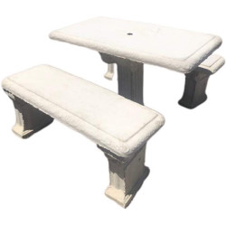 Rectangle Table and Bench Set