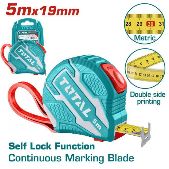 Total - Steel Measuring Tape - 5MT (TMT126051M)