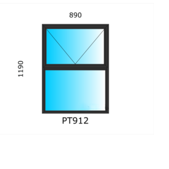 Aluminium - Charcoal-  Window Top Hung - PT912