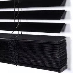 Blinds - Faux Wood - Black  - 60cm x 90cm Blinds - Faux Wood - Black  - 60cm x 90cm