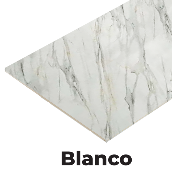 PVC UV Panel - Velure Blanco - 2.4m