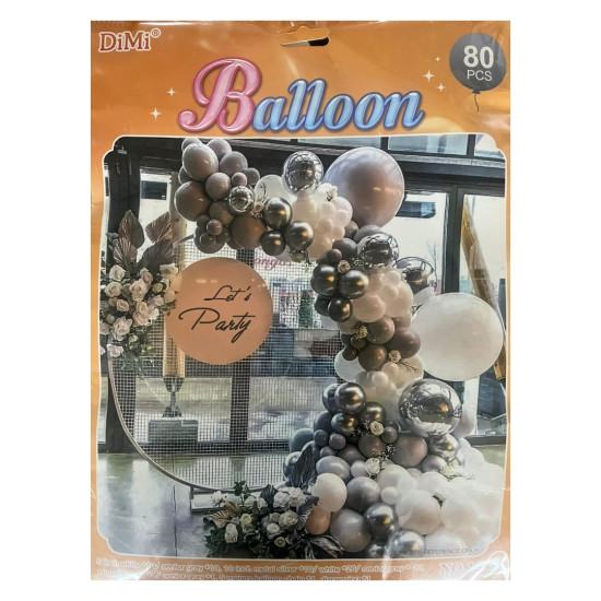 Balloons - 80 piece Silver - Party - 1083