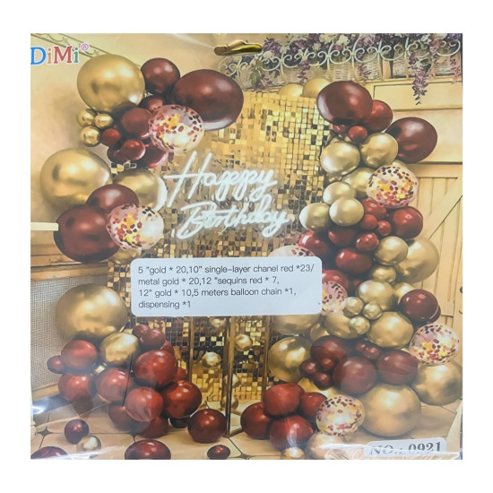 Balloons - Red and Gold - Happy Birthday - 0921
