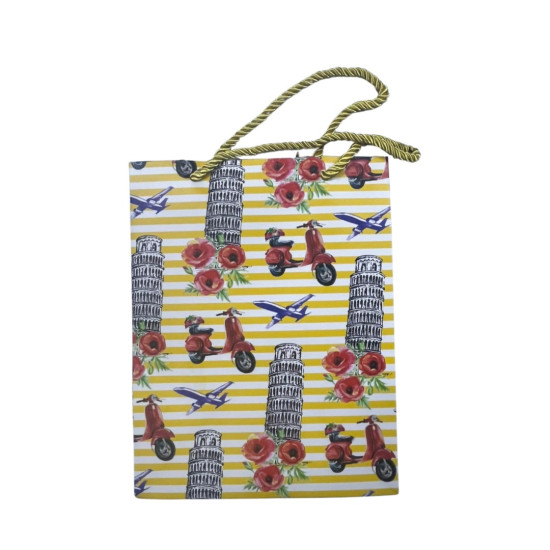 Gift Bag - Travel Assorted - Medium - 18cm x 23cm - 4 - designs: 4