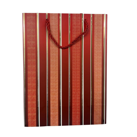 Gift Bag - Stripes Assorted Colour- Medium - 18cm x 23cm - 1 - designs: 1