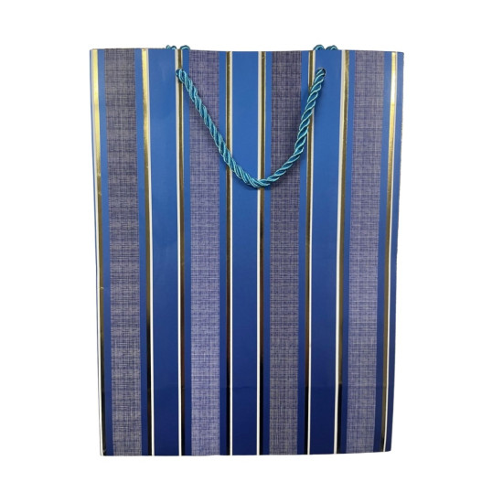 Gift Bag - Stripes Assorted Colour- Medium - 18cm x 23cm - 2 - designs: 2