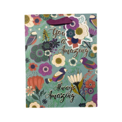 Gift Bag - Floral Assorted Colour - Medium - 18cm x 23cm