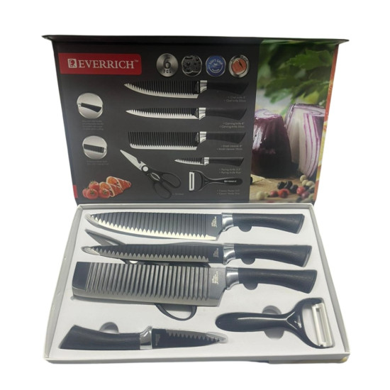 Knife Set 6 Piece - ER-0238A - Licorice Black