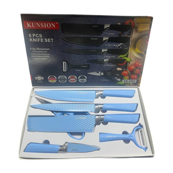Knife Set 6 Piece - KS-2602 - Baby Blue