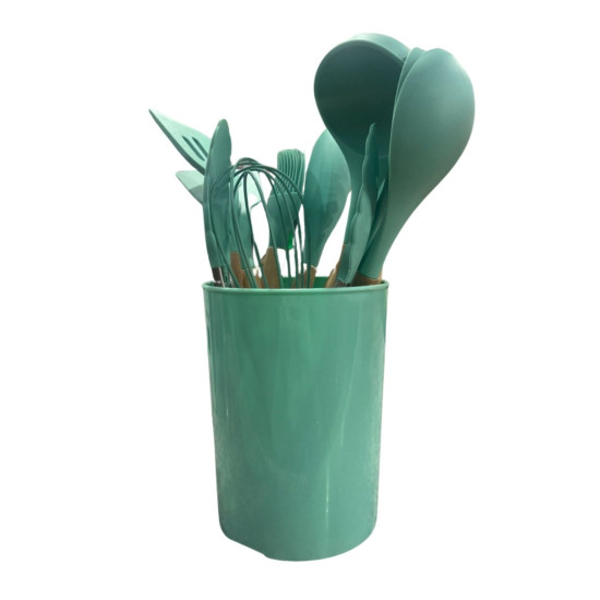 Spatula Set 12 Piece - Assorted Colour - Take me Home - Round Bucket - Turquoise - colour: Turquoise