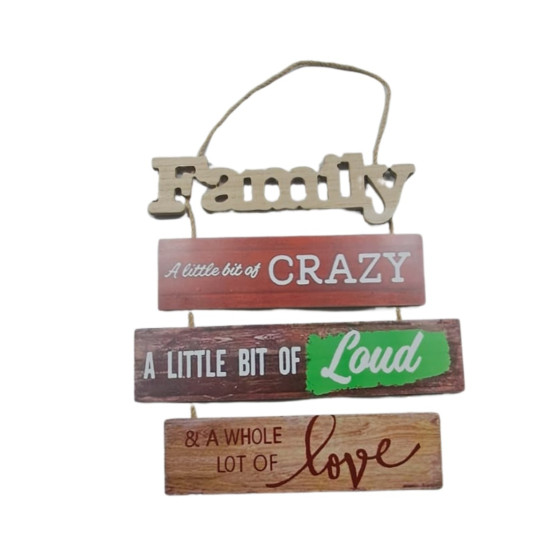 Wooden Wall Hung - Family Love 57cm