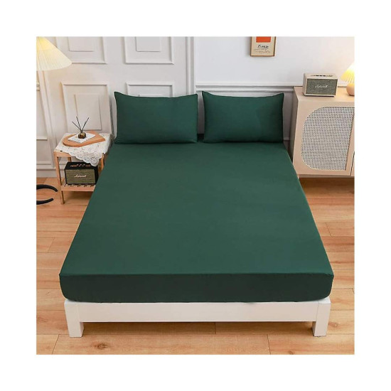 Fitted Sheet - Queen - Tela Milano - Assorted - Bottle Green - color: Bottle Green