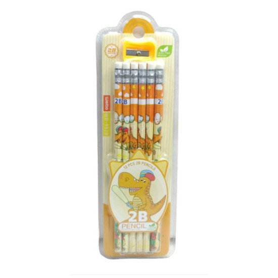 2B - Pencil 12 Pack - Baseball Dinosaur 2B - Pencil 12 Pack - Baseball Dinosaur