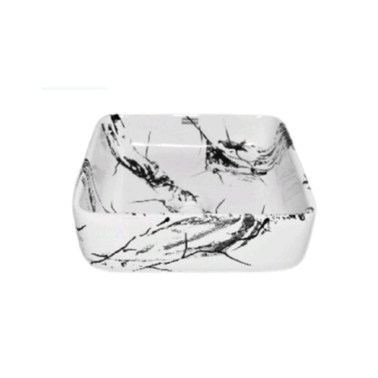 Counter Basin Square - White Marble - Livorno - BAS75